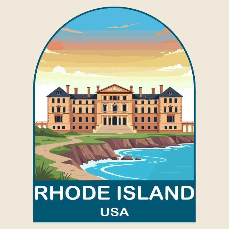 Affiche de voyage vintage Rhode Island USA