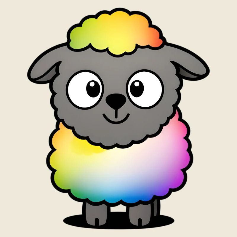 Regenbogen-Fluffiges Schaf