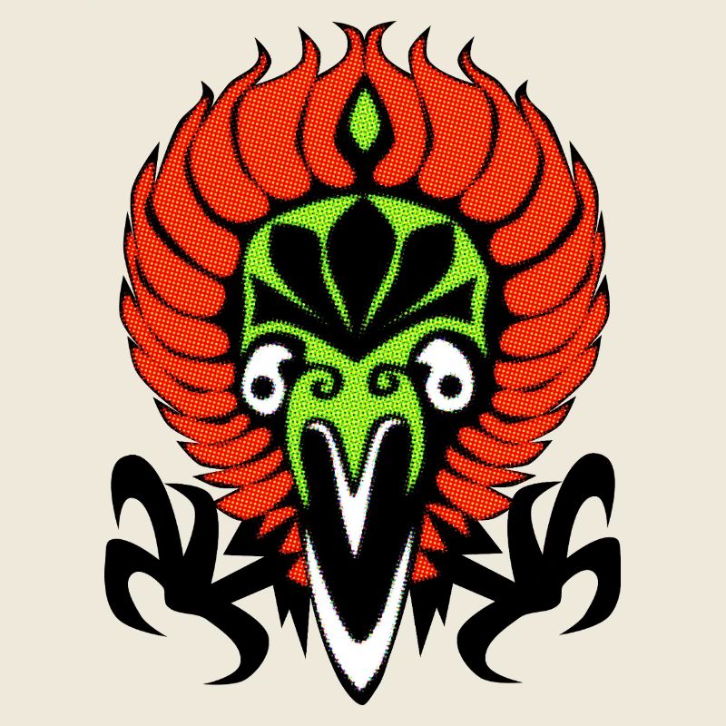 Firebird illustration magic jungle ancient style