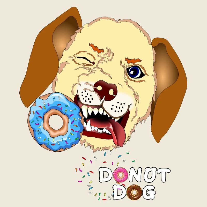 Hund beißt Donut