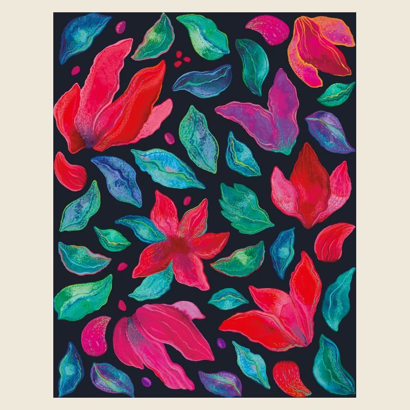 Lebendige Blumen auf dunklem Hintergrund