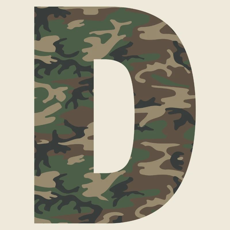 Lettre D difficile dans le motif de camouflage!