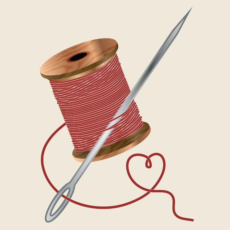 Needle and sewing thread with a lot of love