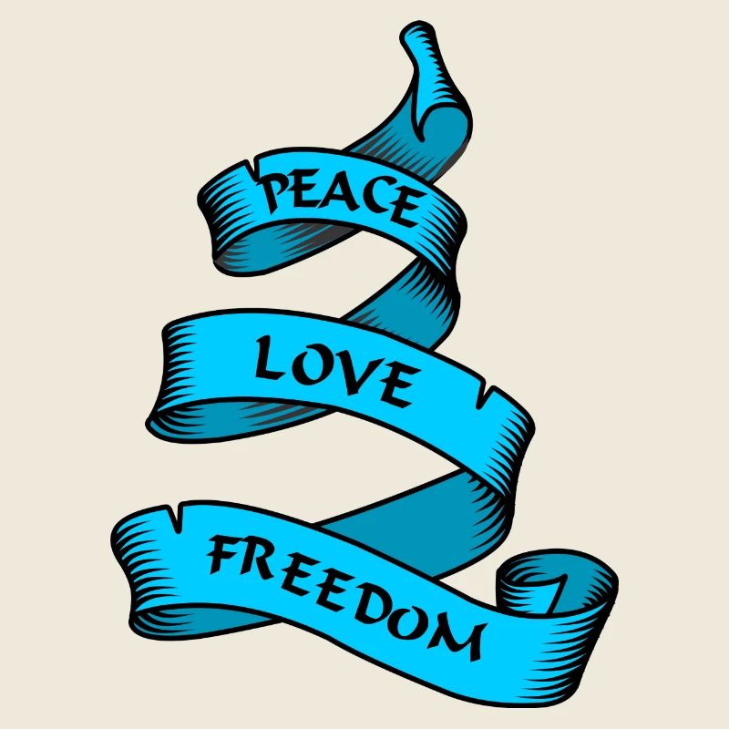 Peace love freedom blue