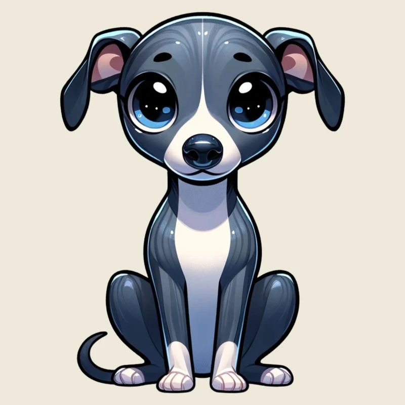 Digitale Illustration des niedlichen Whippets