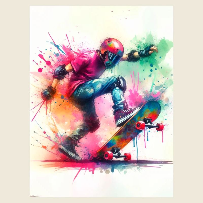Aquarell-Skater