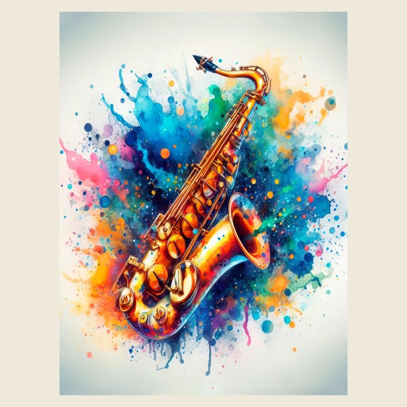 Saxophone aquarelle