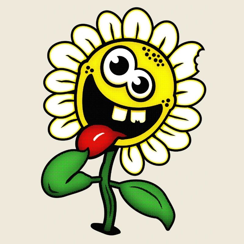 Drôle de fleur heureuse / fleur folle