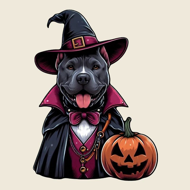 Kostümierter Pitbull Halloween