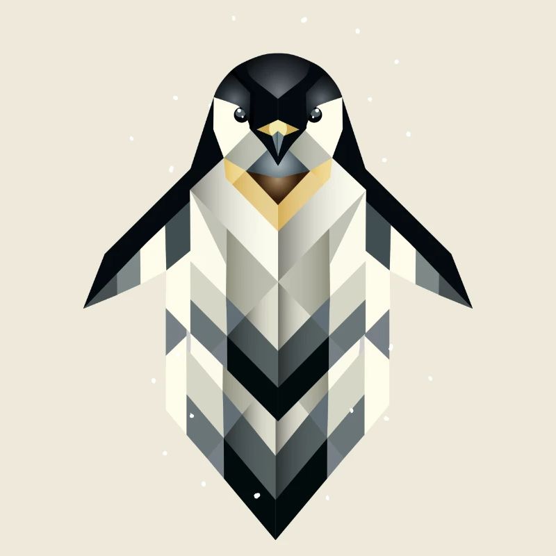 Geometric Penguin – Frosty Elegance