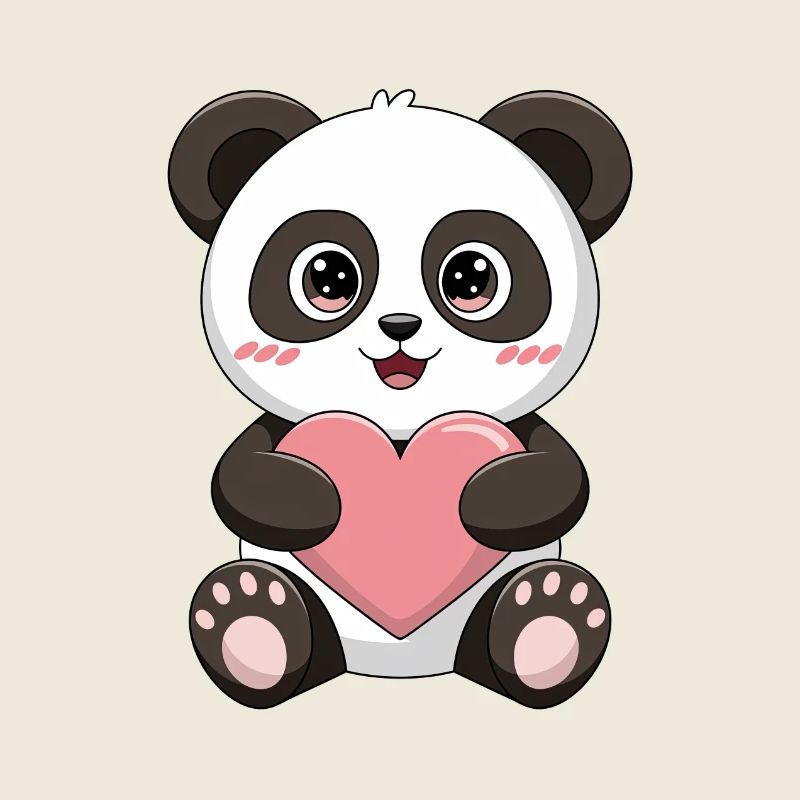 Baby Panda with Heart