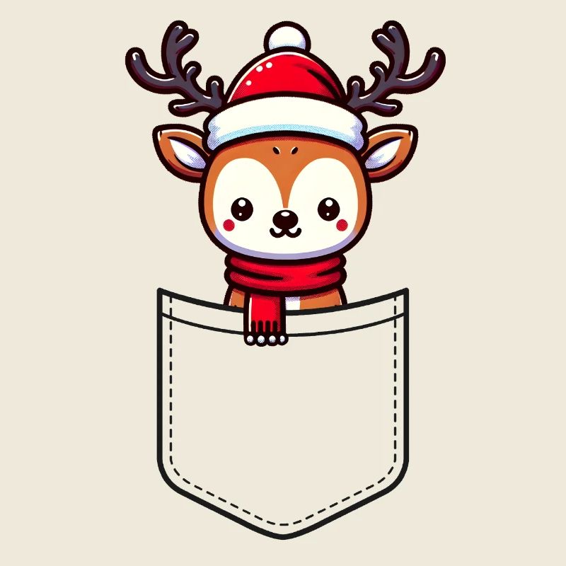 Mignon renne dans un sac - animal de poche