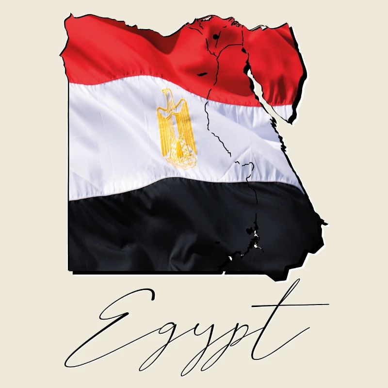 Drapeau de l’Égypte en Égypte Carte EN