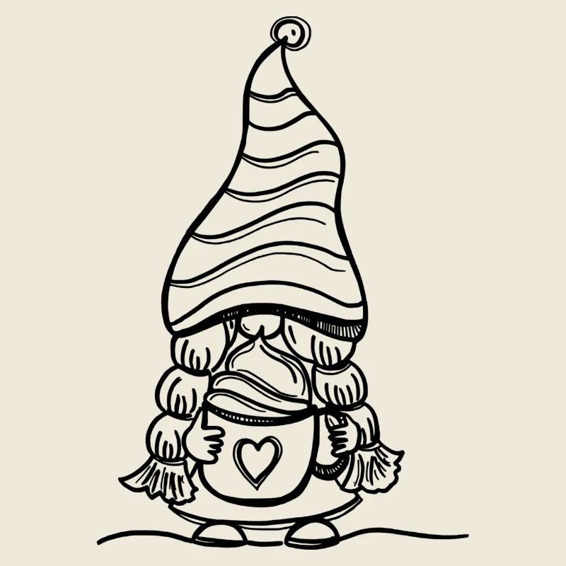 Little dwarf with warm cocoa