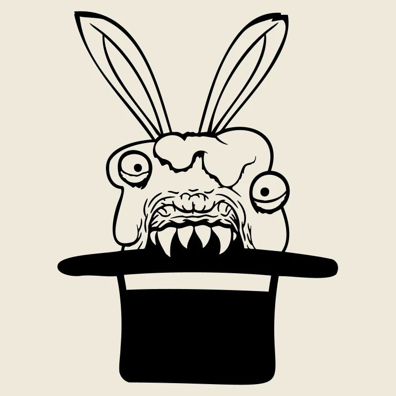 Hase Monster Zauberer Zylinder Hut Böse Horror Fun