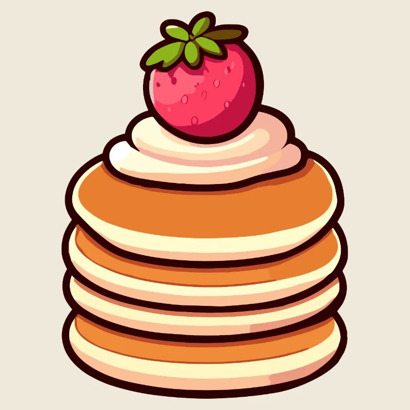 Erdbeer-Pfannkuchen-Illustration
