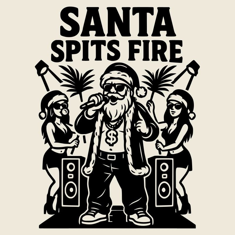 Rapper Weihnachtsmann Santa Spits Fire