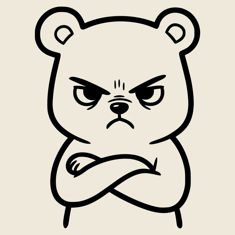 Wütender Bär Cartoon Illustration