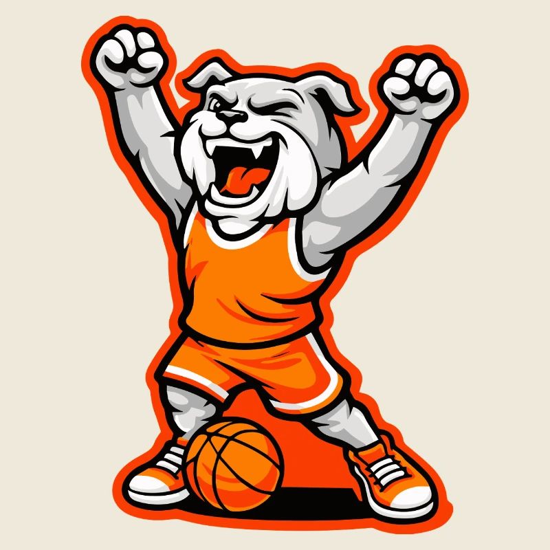 Bulldog Basketball Sieges-Maskottchen