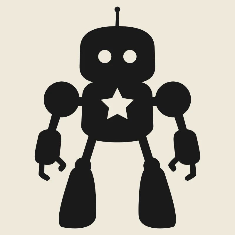 Roboter mit Stern KI Sci-Fi Nerd