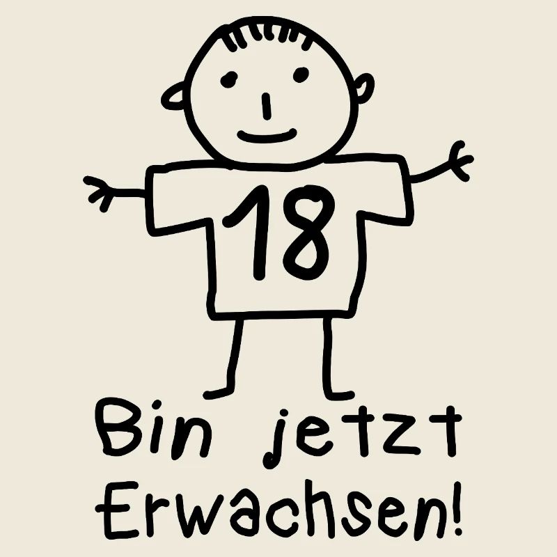 18. Geburtstag Strichmännchen Volljährig