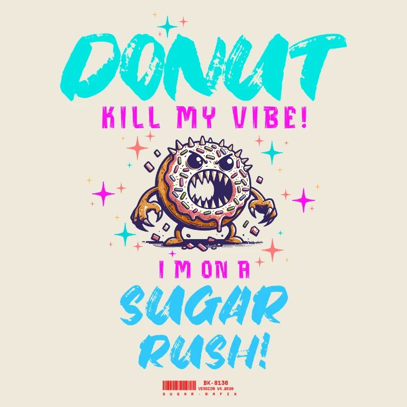 Do not Kill My Vibe–Fun Donut Sugar Rush Spruch