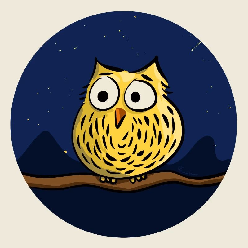 Cute owl at night