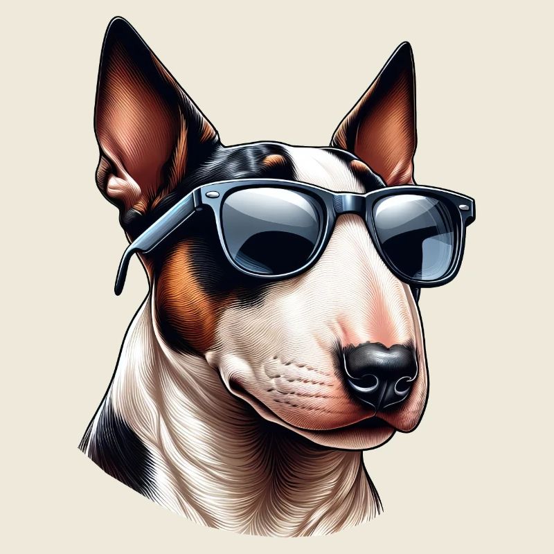 Cute Pitbull Terrier Wearing Sunglasses