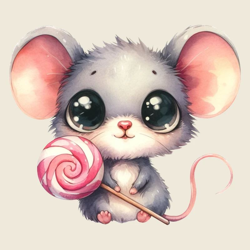 Kleines Mäuschen mit Lolli