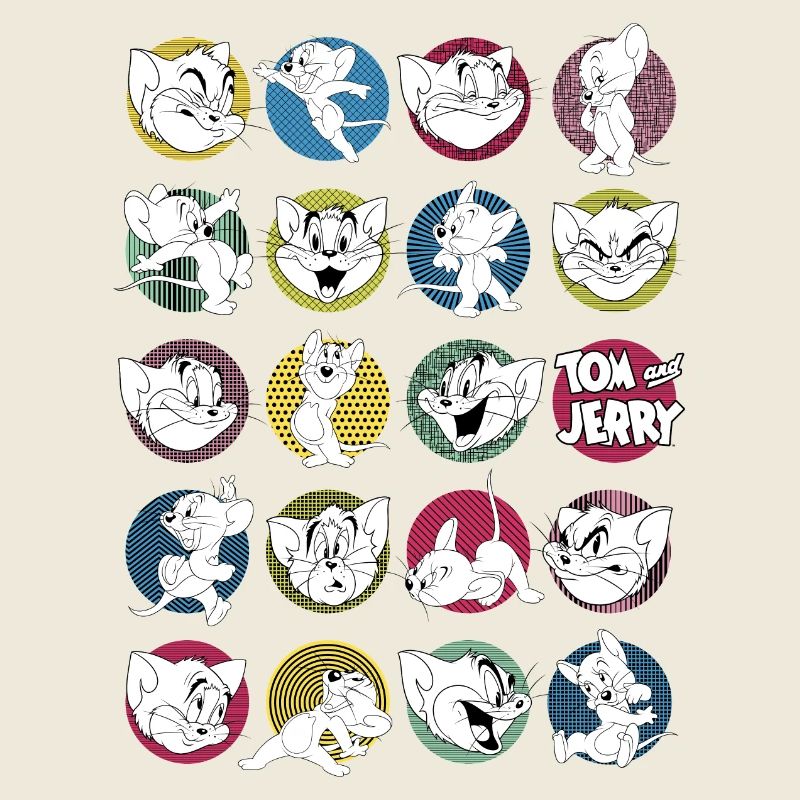 Tom And Jerry Iconic Expressions With Logo