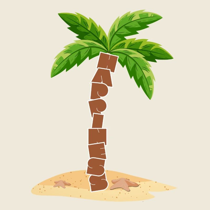 Happiness with palm tree - Smile on your face