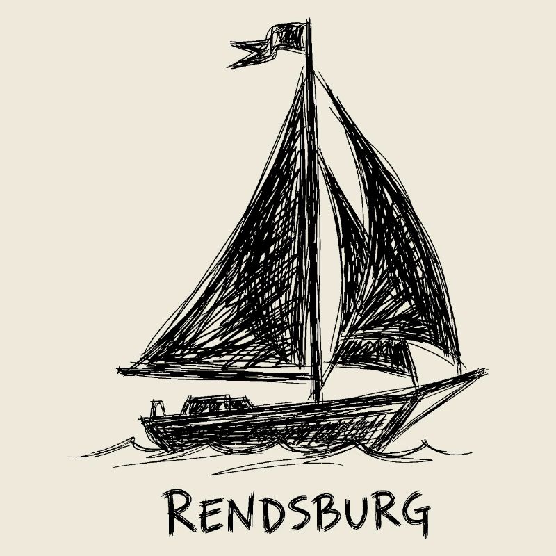 Sailboat Rendsburg – Hand-drawn sketch