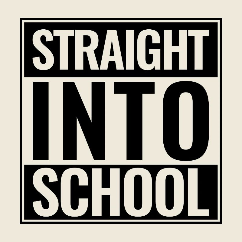 Schulanfang Straight Into School Logo schwarz