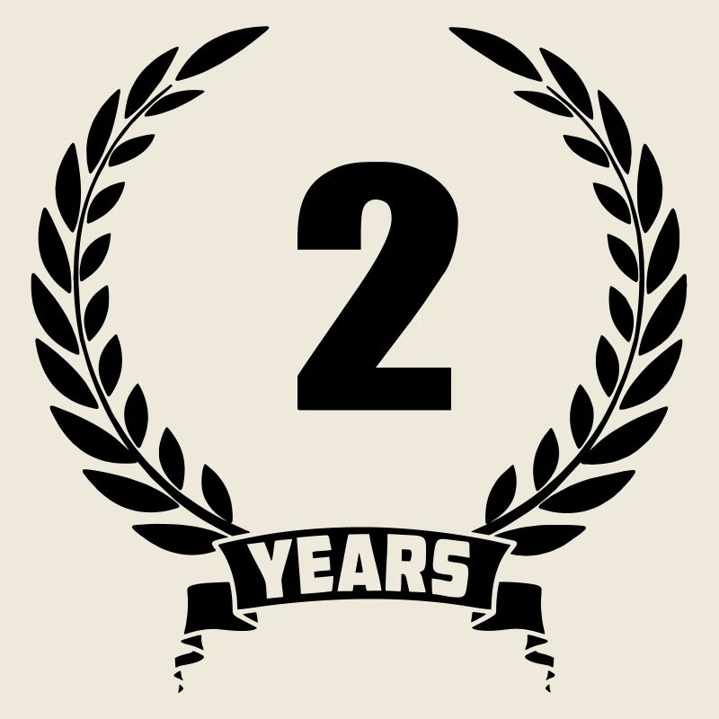 Lauwerkrans 2 ans avec numéro et année de bannière