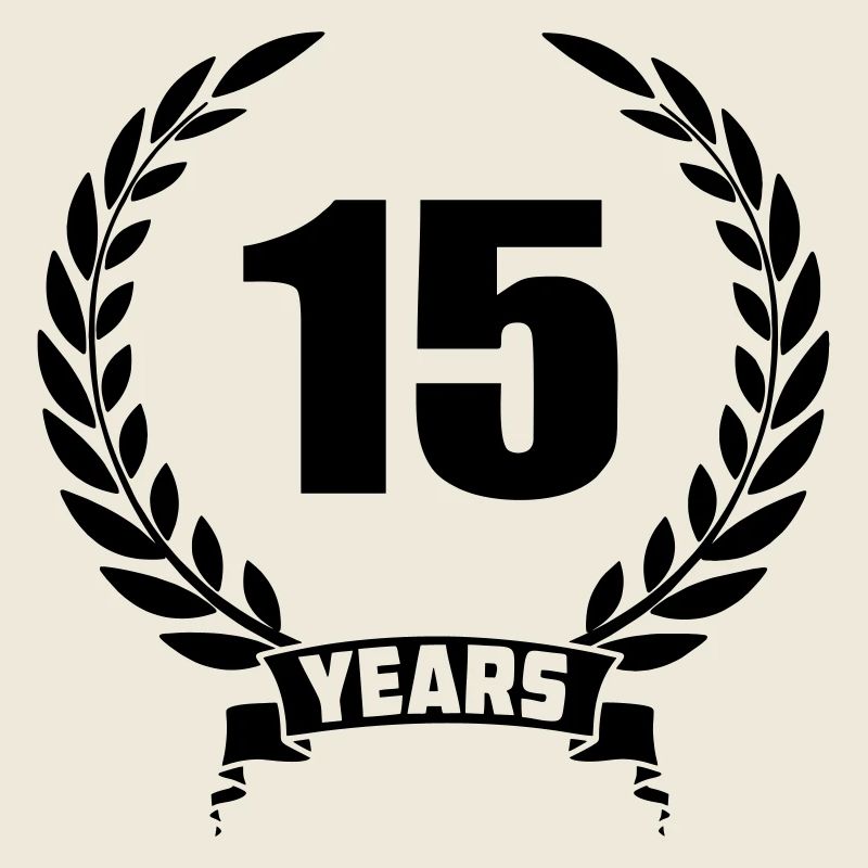 Lauwerkrans 15 ans avec numéro et année de bannière