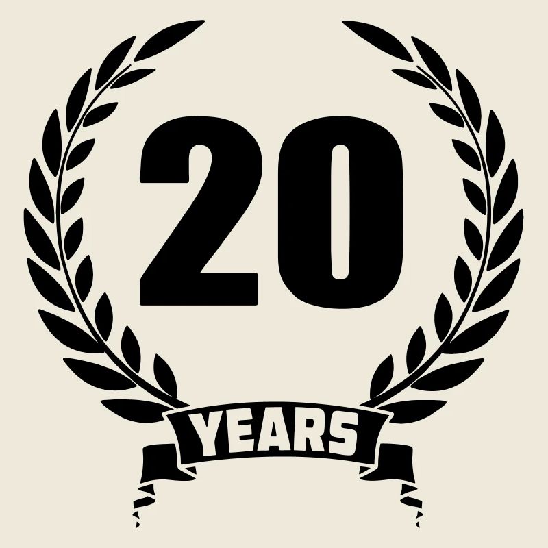 Lauwerkrans 20 ans avec numéro et année de bannière