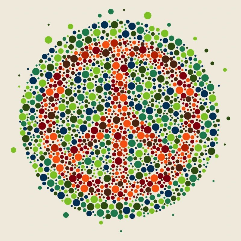 Paix - Symbole en daltonien rouge-vert