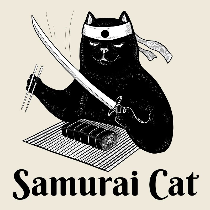 Katze, Samurai-Katze, Sushi, Essen
