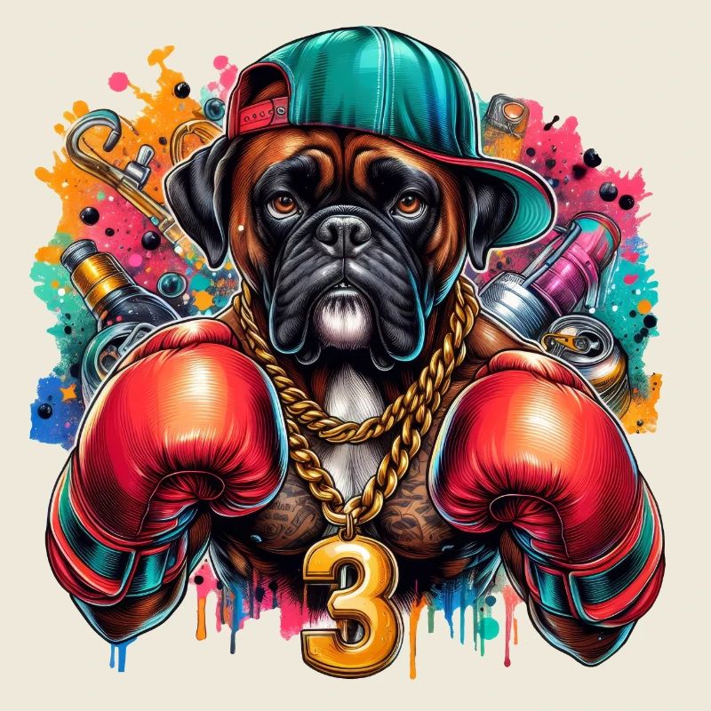 Boxer Dog Splash Art