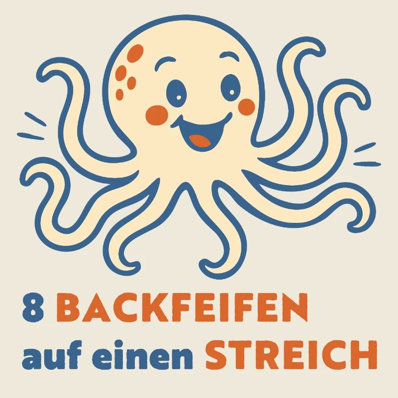 8 Backpfeifen auf einen Streich – lustiger Oktopus