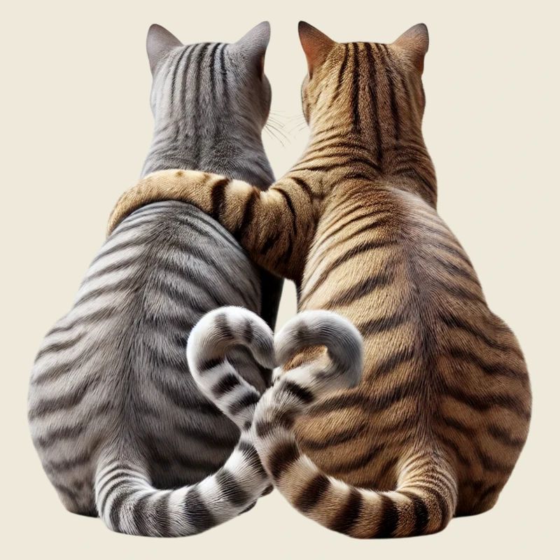 Zwei verliebte Katzen