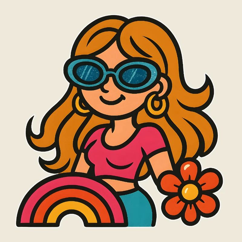 Retro Summer Girl - Flower Power Look