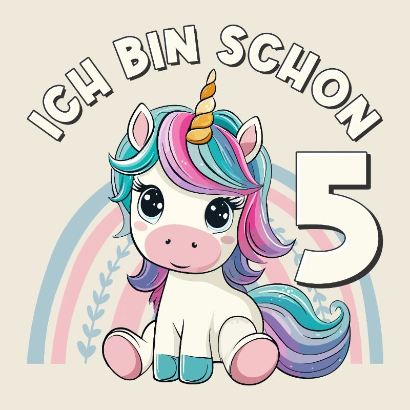 5. Geburtstag Einhorn Regenbogen Süß Niedlich