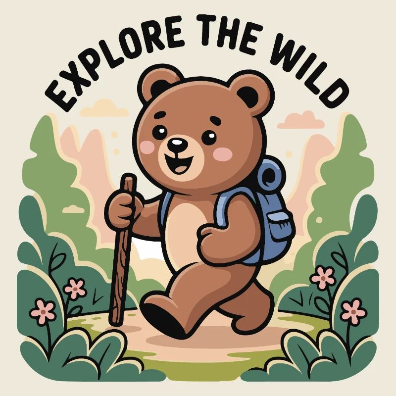 Explore the Wild Bear Illustration