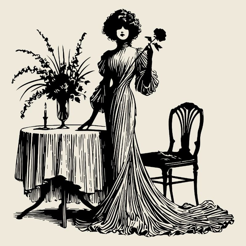 Robe Élégante avec Détails Floraux