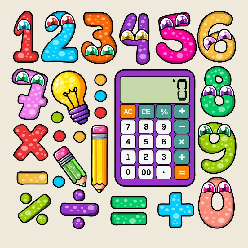 Playful Math Numbers Clipart