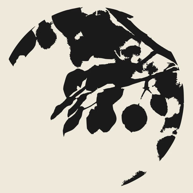 Silhouette circulaire eucalyptus