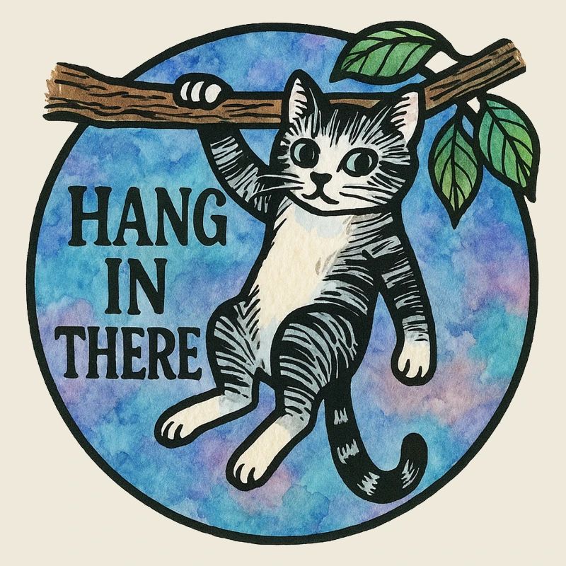 Hang In There Katzen-Patch