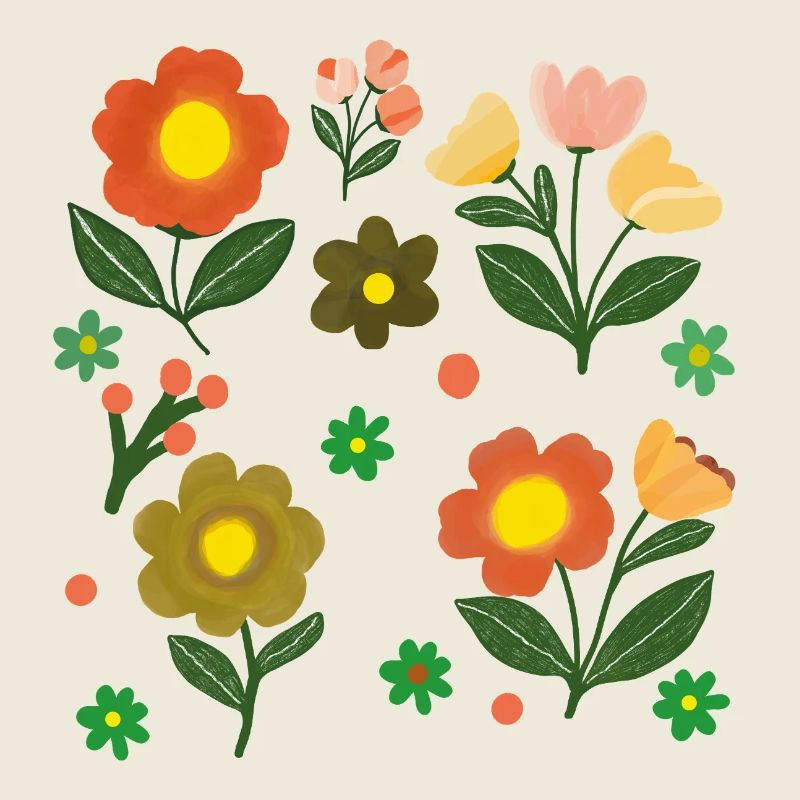 Fleurs éclatantes pastel aquarelle