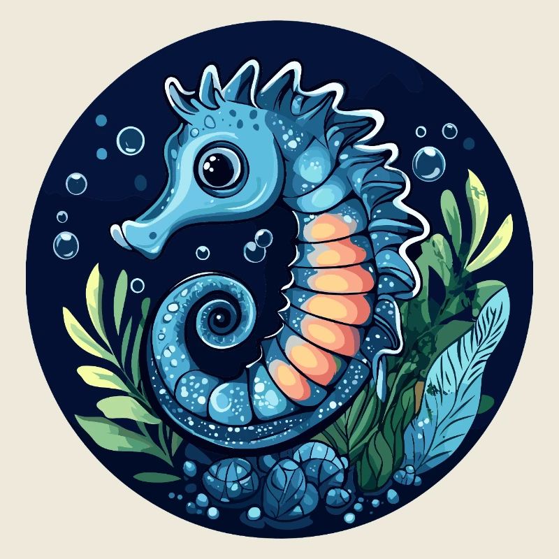 Unterwasser Seepferdchen Blau